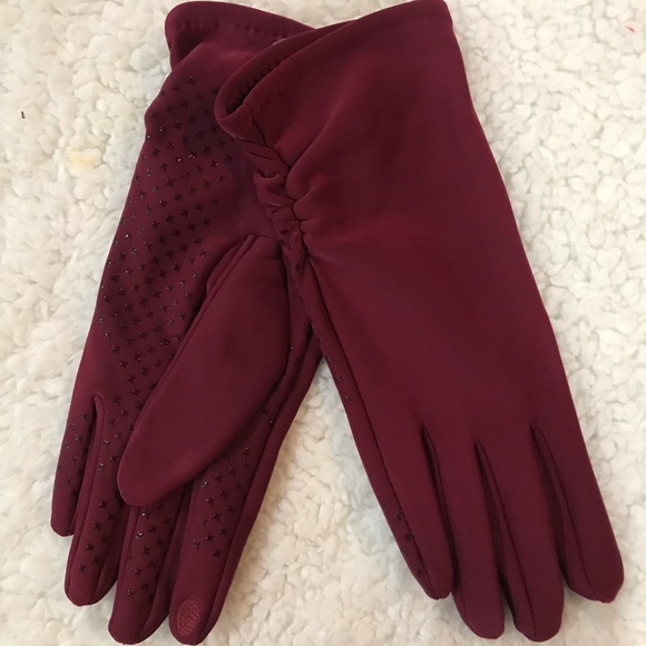 🆕 Time and Tru Driving Gloves, Sangria - Picture 2 of 3